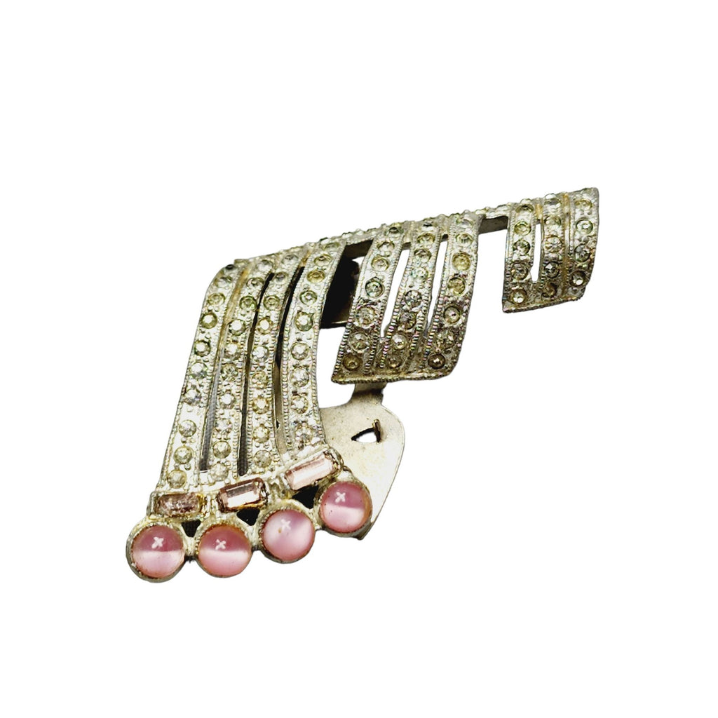 Antique Satin Glass & Paste Dress Clip (A1335)