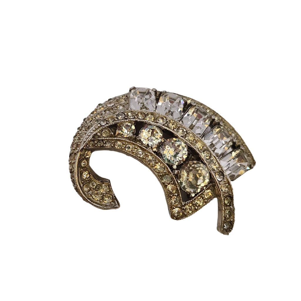 Vintage Signed Rhinestone Coro Fur Clip (A3559)