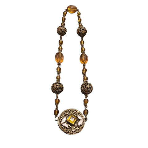 Vintage Czech Glass Amazing Necklace (A4346)