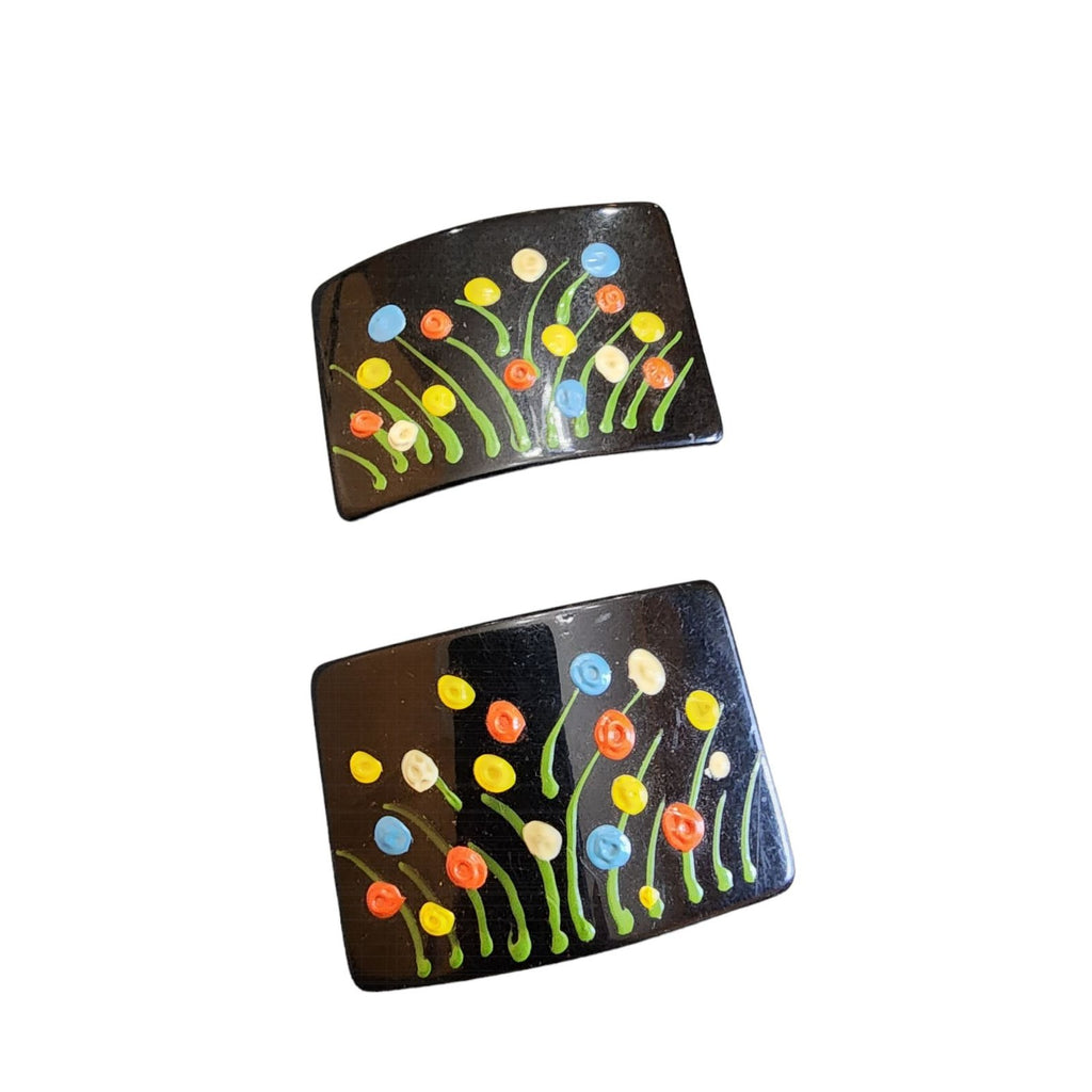Vintage Painted Resin Shoe Clips (A2062)