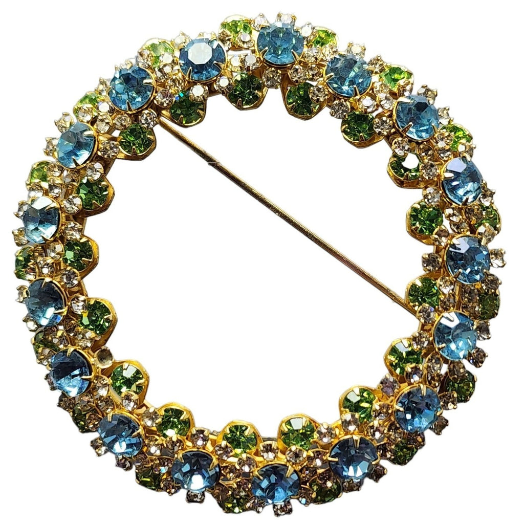 Vintage Stunning Rhinestone Wreath Brooch (A2271)