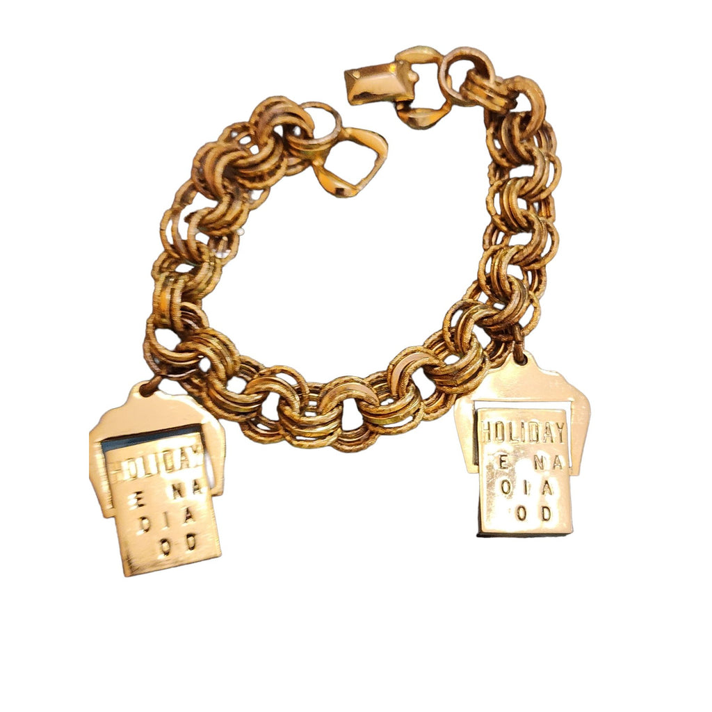 Vintage Articulating Holiday Charm Bracelet (A1996)