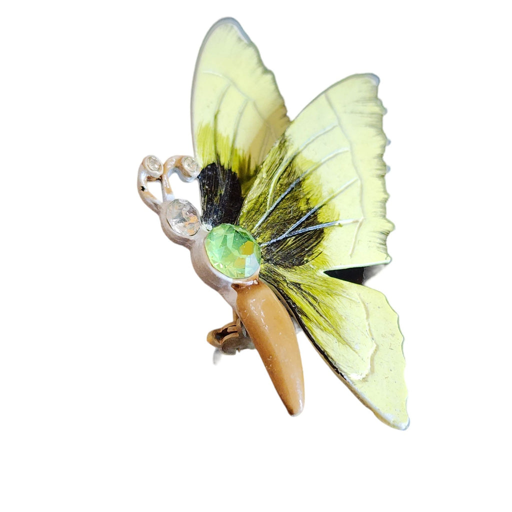 Vintage Unsigned Original By Robert Butterfly Enamel Brooch (A1710)
