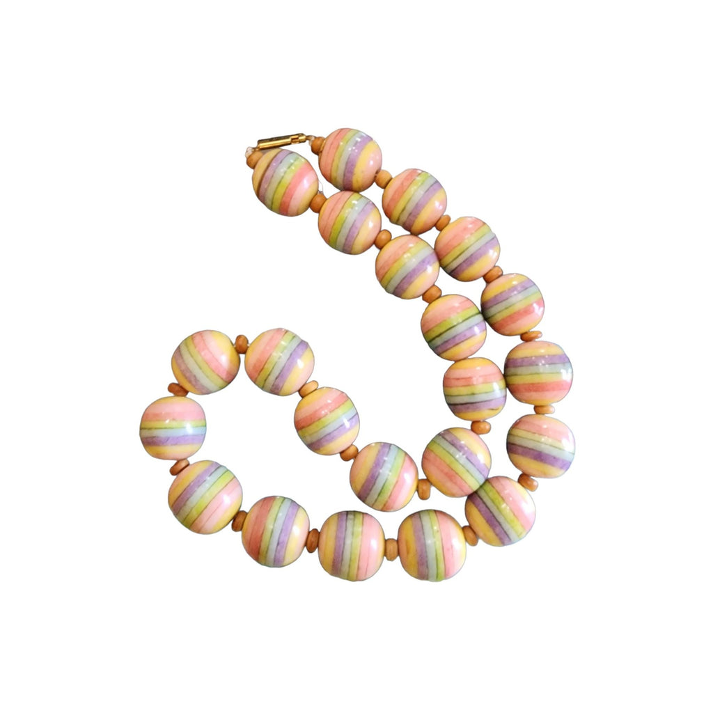 Vintage Multicolor Beaded Necklace (A1988)
