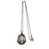 Vintage European 835 Silver Iris/Rainbow Glass Pendant Necklace (A4429)