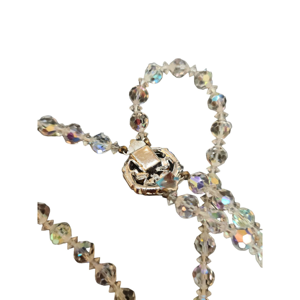 Vintage Double Strand Cut Crystal Necklace (A5073)