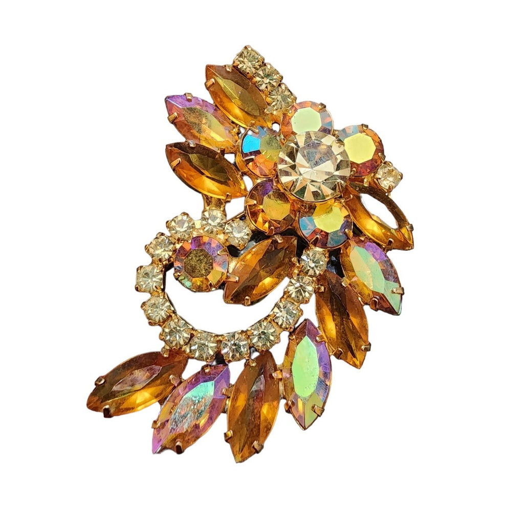 Vintage Layered Rhinestone Brooch (A1772)