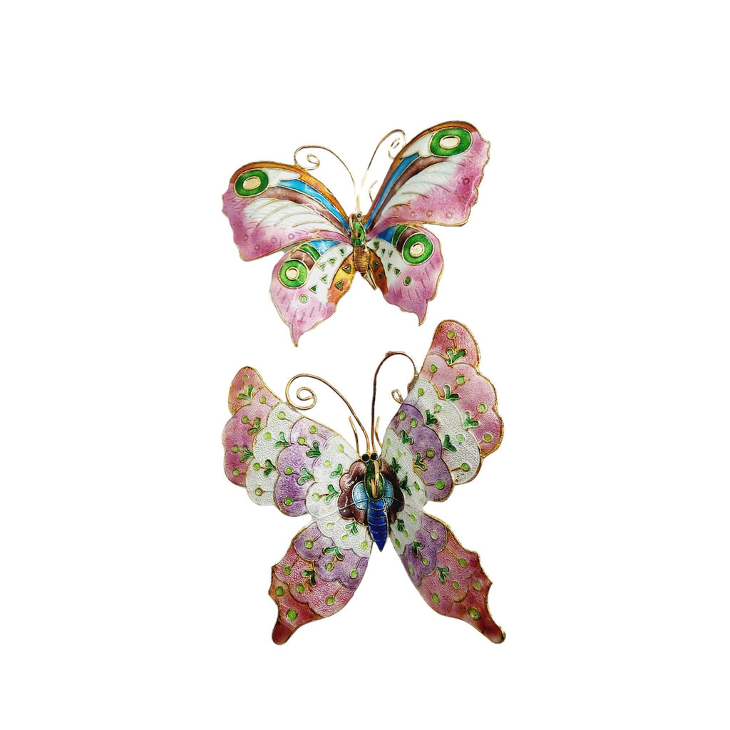 Vintage Enamel on Metal Large Butterfly Decorative Pieces To Wear On Scarf/Hair?