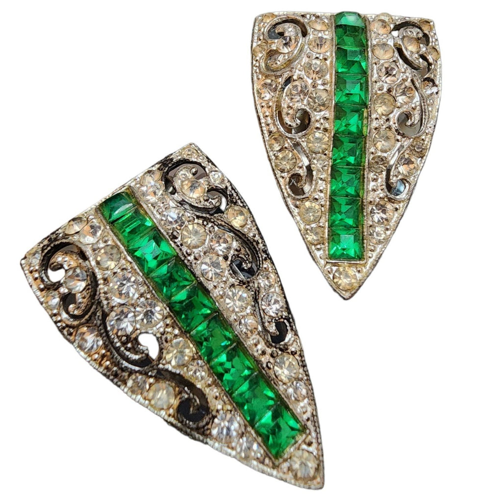 Vintage Art Deco Pair Of Dress Clips (A1973)