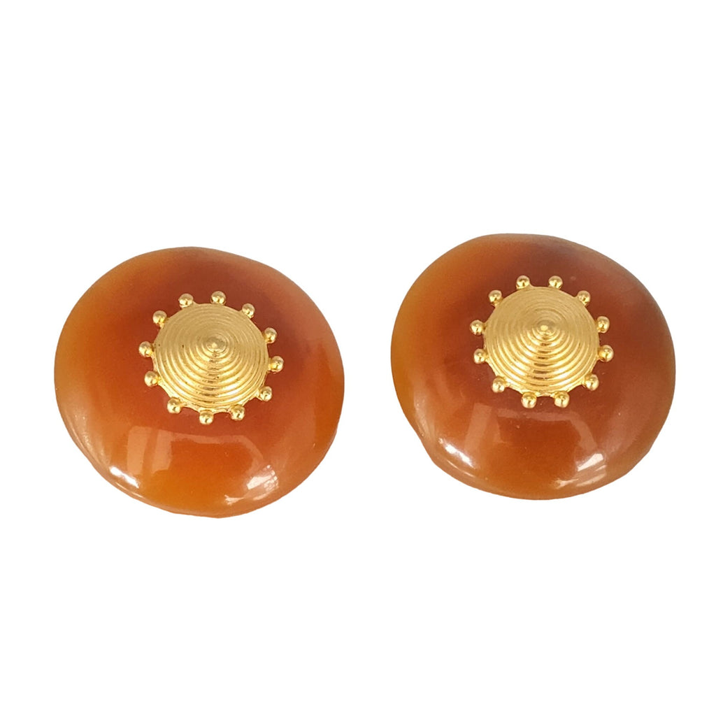 Vintage Resin Etruscan Earrings (A602)