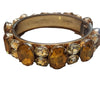 Vintage Amazing Glass Rhinestone Heavy Jeweled Bangle Bracelet (A4384)