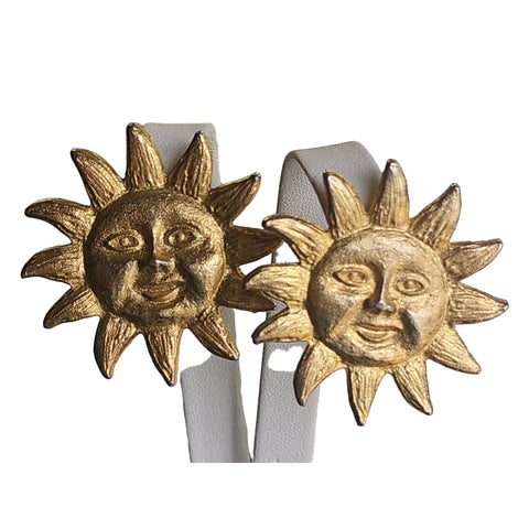 Vintage 14kt Gold Onyx Bacchus Head with Diamond Cufflinks (A4412)