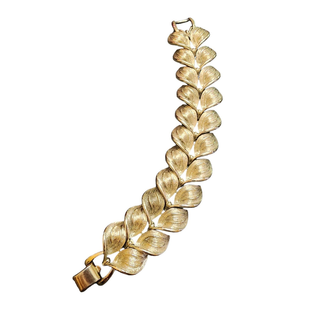 Vintage Signed Coro Matte Gold Bracelet (A4762)