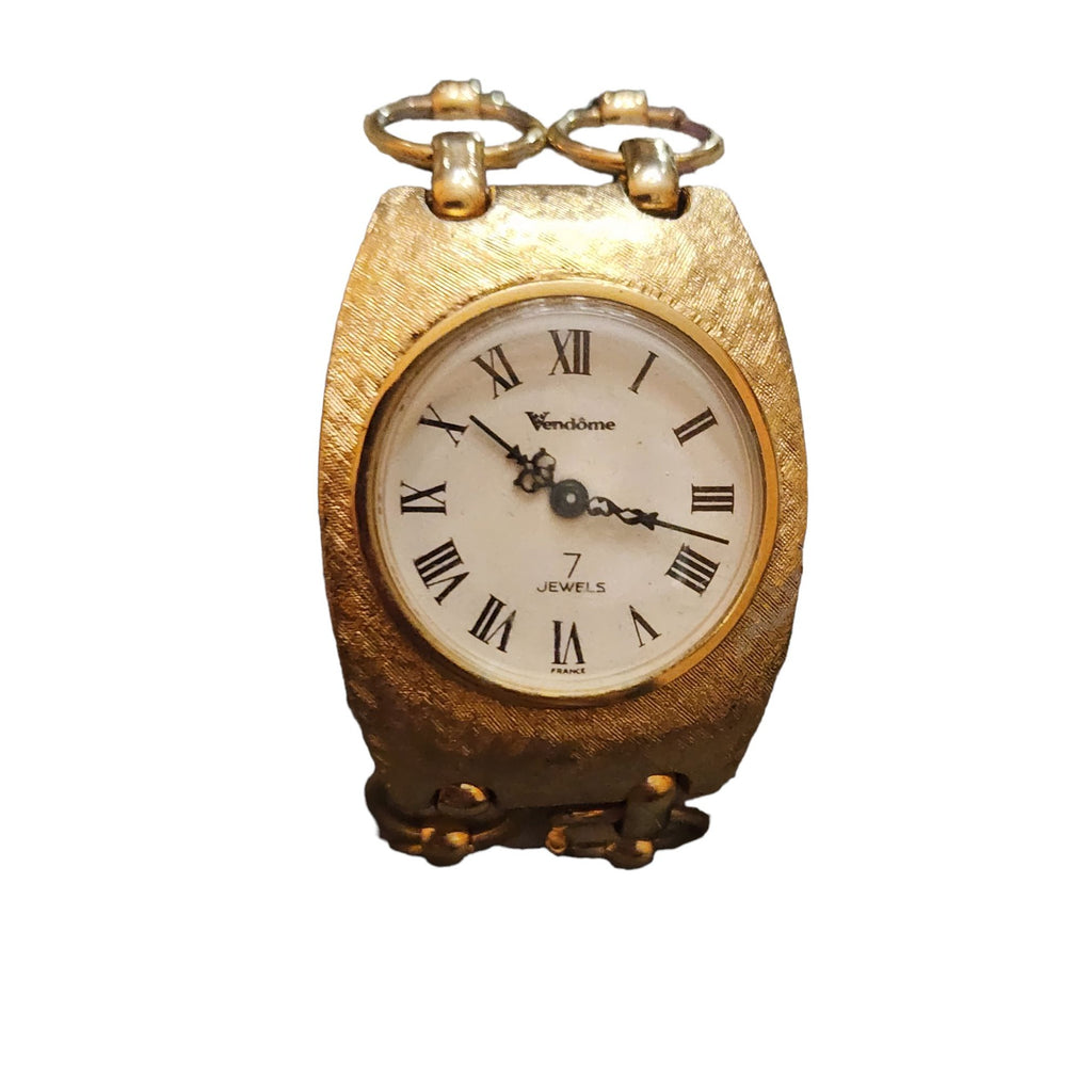 Vintage Vendome 7 Jewels MCM Brushed Gold Watch Bracelet (A2351)
