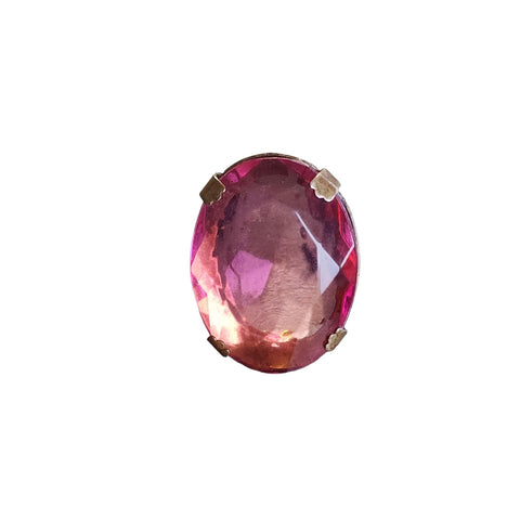 Vintage D.F.B. Co. Expansion Sweetheart Pink Faceted Glass Bracelet (A4377)