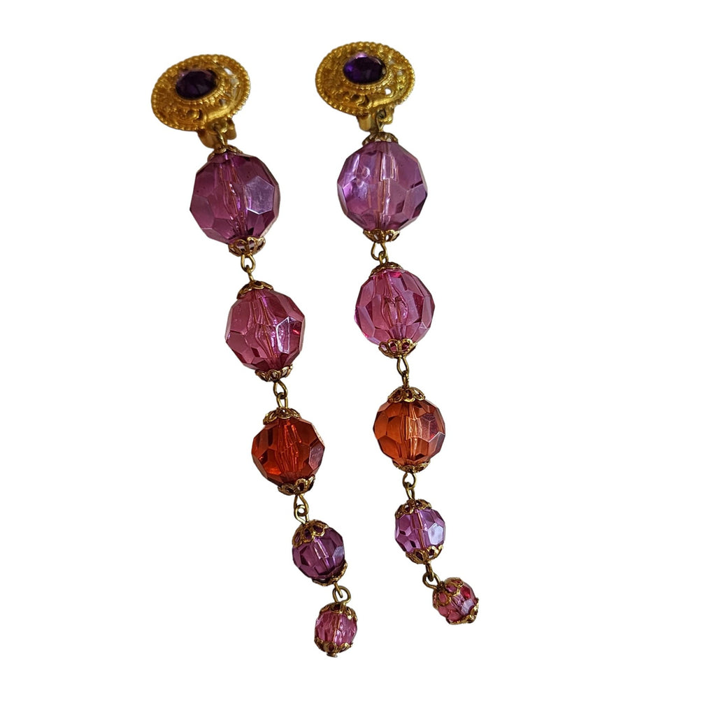 Vintage Acrylic Clip Earrings (A2255B)
