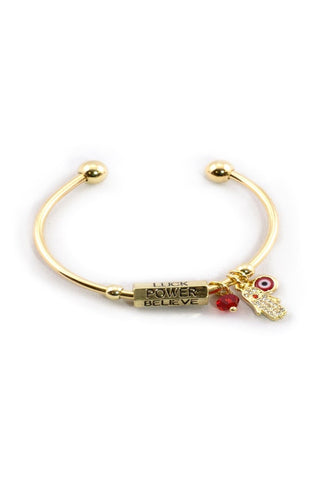 Green Koi Fish Golden Charm Chain Tassel Stretch Bracelet