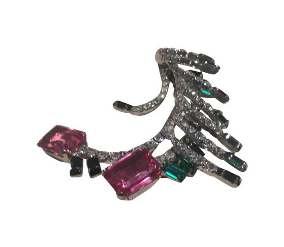 Vintage Robert Sorrell Runway Rhinestone Brooch Pin