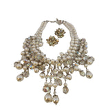 Vintage Signed Vendome Pearl Collar Necklace & Earrings Set (A3513)