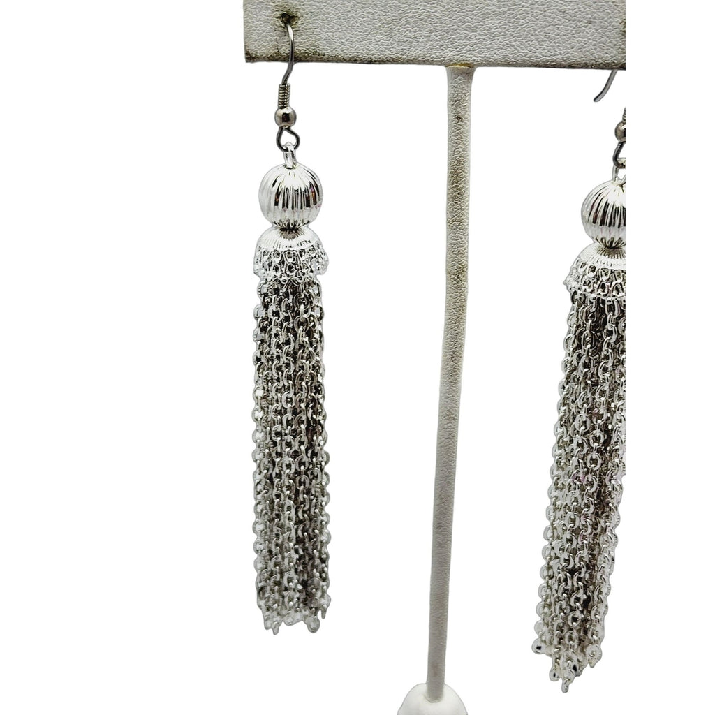 Vintage Silver Tassel Earrings (A1038)