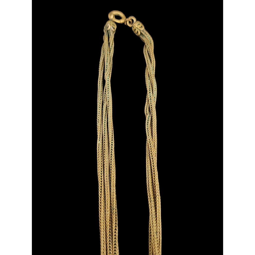 Antique Star Glass Pendant Necklace (A3960)
