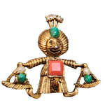 Vintage Cute Little Man with UV Stones Brooch (A1976)