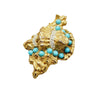 Vintage 60s KJL Unsigned Verified Jeweled Conch Shell Brooch (A1501)