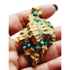 Vintage 60s KJL Unsigned Verified Jeweled Conch Shell Brooch (A1501)