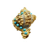 Vintage 60s KJL Unsigned Verified Jeweled Conch Shell Brooch (A1501)