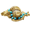 Vintage 60s KJL Unsigned Verified Jeweled Conch Shell Brooch (A1501)