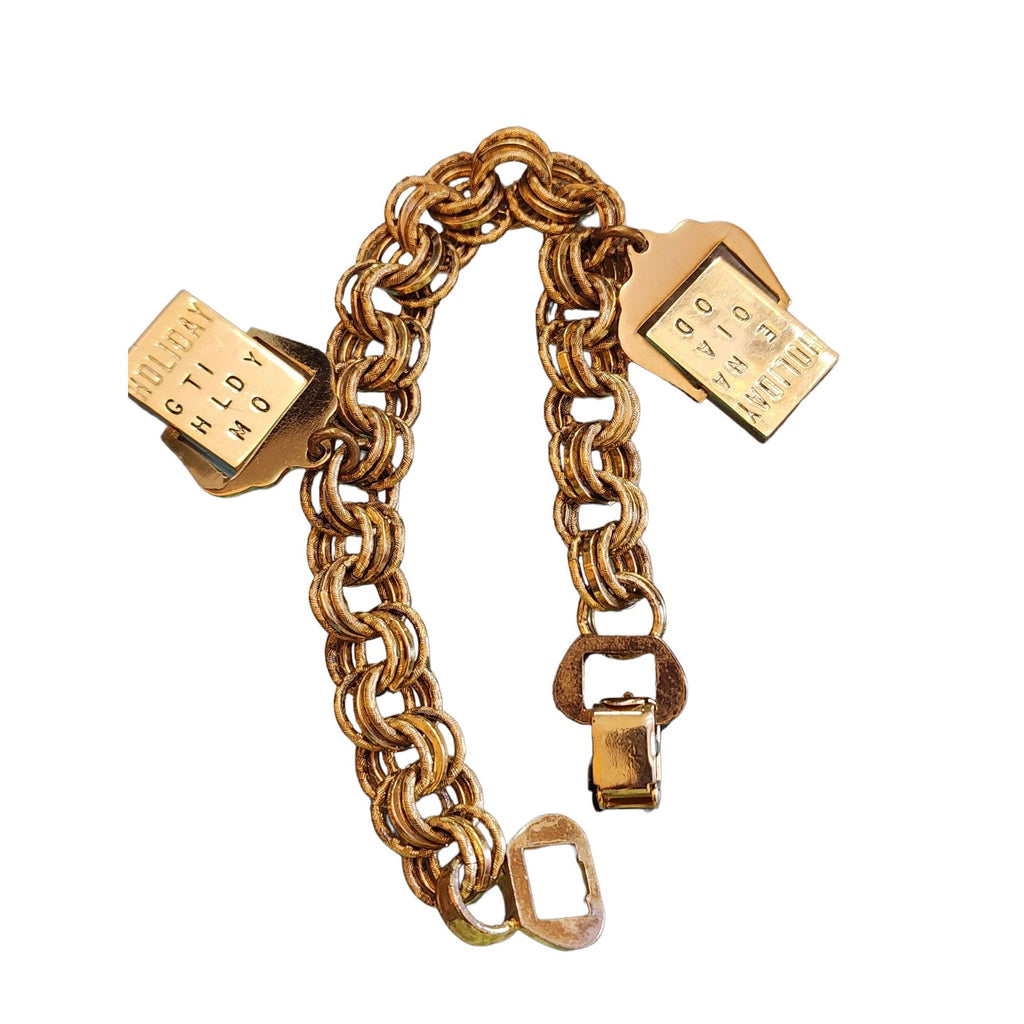Vintage Articulating Holiday Charm Bracelet (A1996)