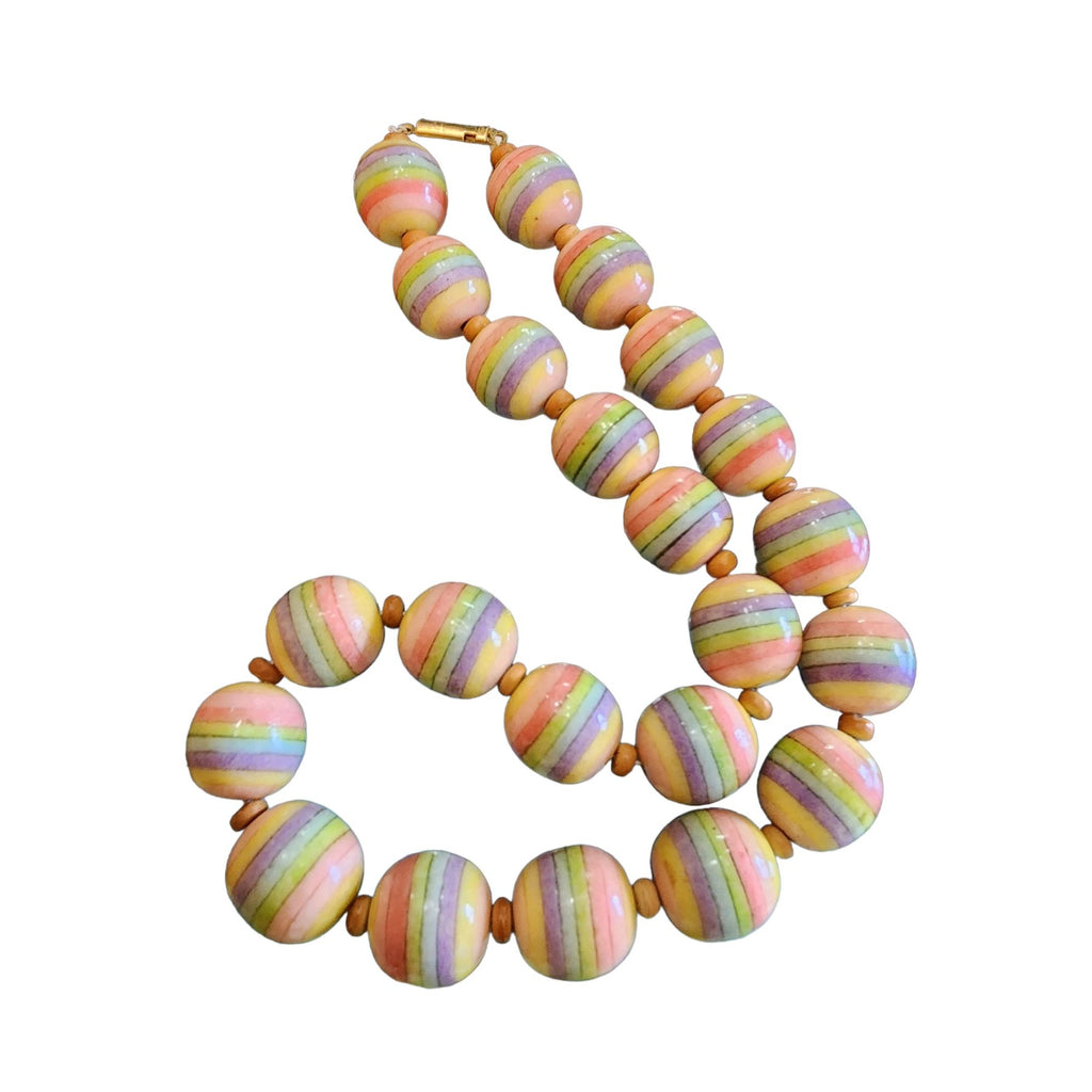 Vintage Multicolor Beaded Necklace (A1988)