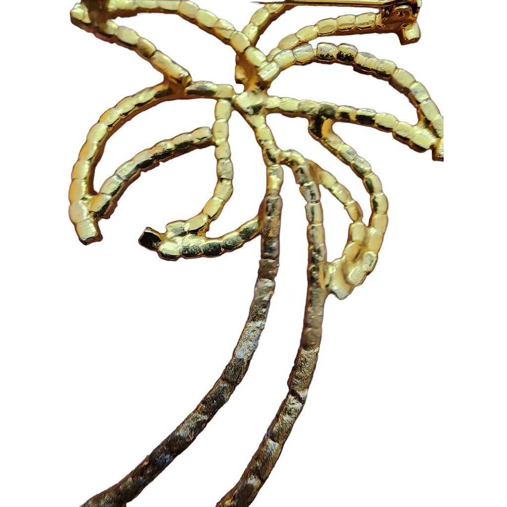 Vintage Rhinestone Palm Tree Brooch (A2079)