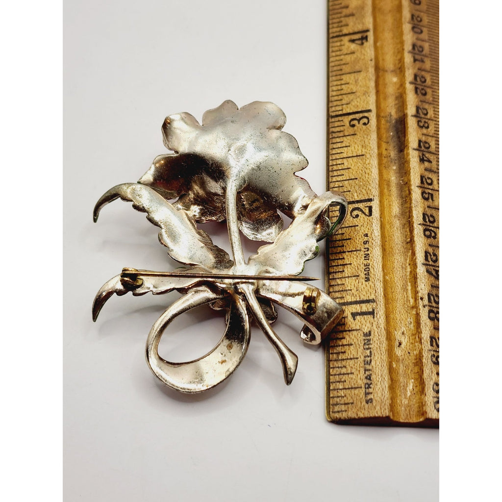 Vintage Enamel Flower Brooch (A492)