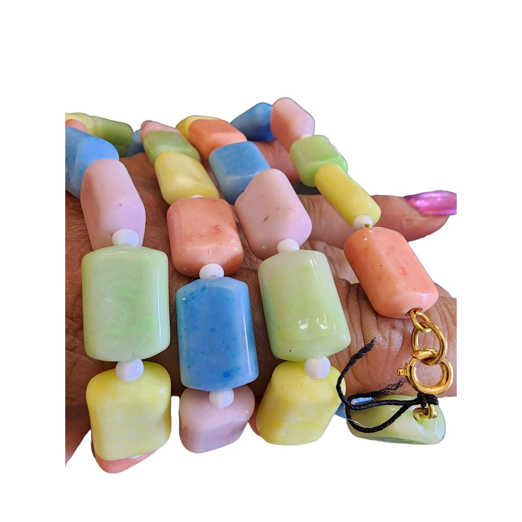 Vintage Bohemian Glass Multicolor Necklace (A1992)