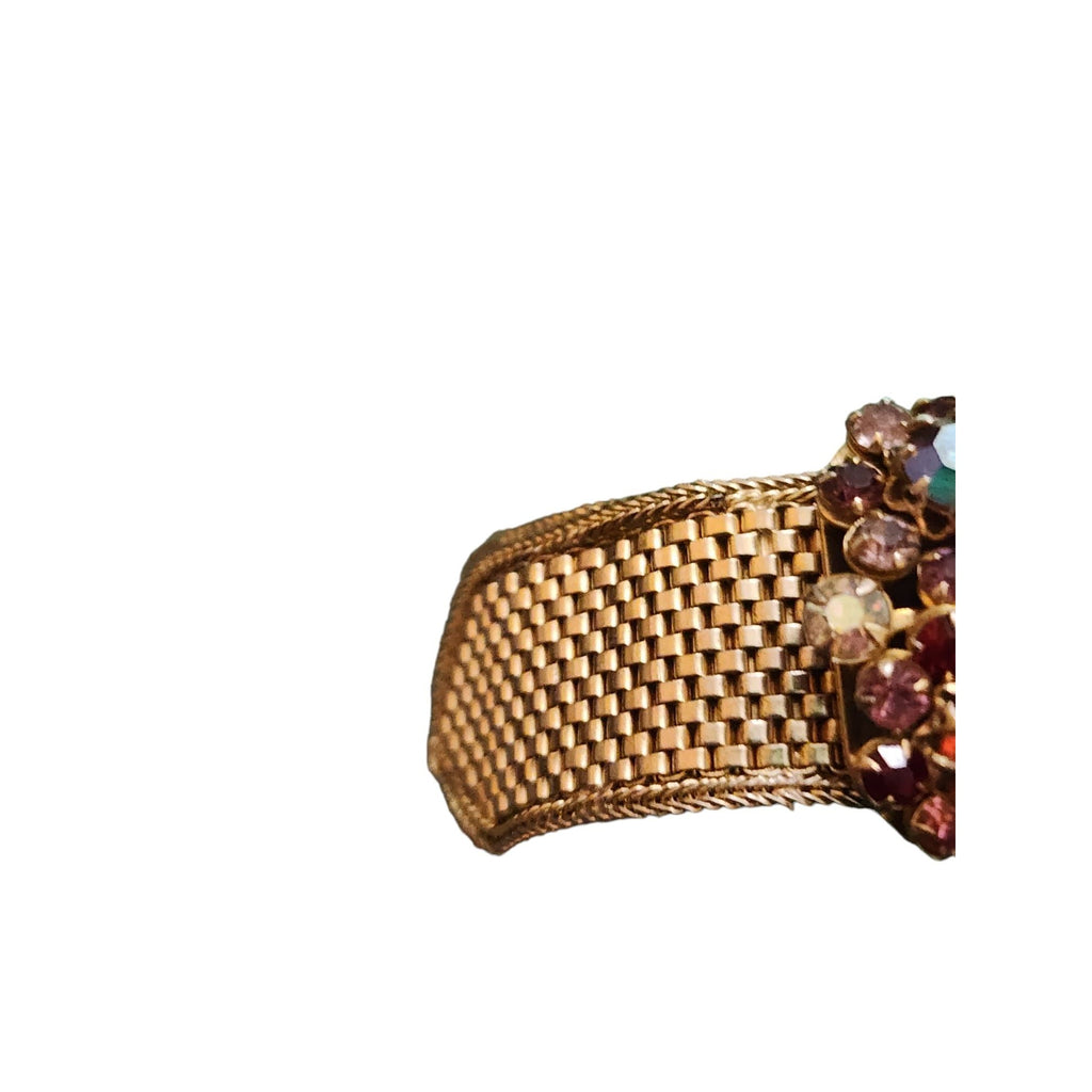 Beautiful Vintage Blingy Ab Rhinestone Mesh Adjustable Bracelet (A4827)