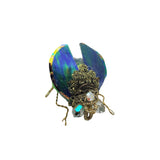 Unusual Vintage Dimensional Hand Done Wire Fabric Bug/Bee Brooch (A2201)
