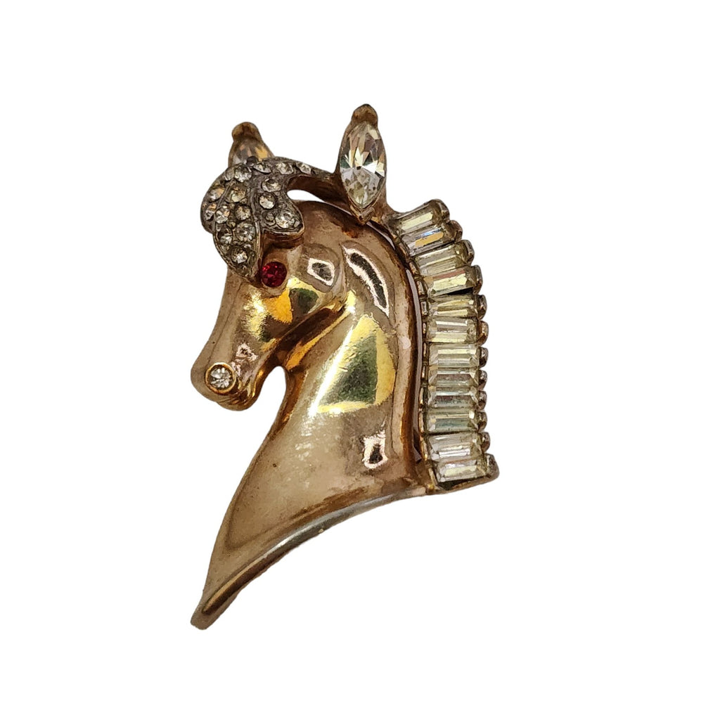 Vintage Unsigned Coro Beautifully Detailed Horse Head Brooch (3665)