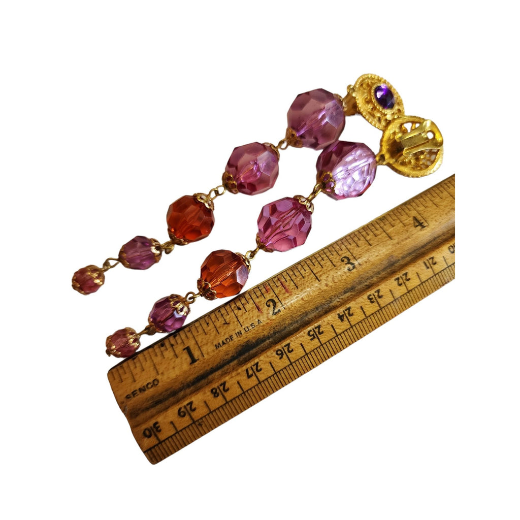Vintage Acrylic Clip Earrings (A2255B)