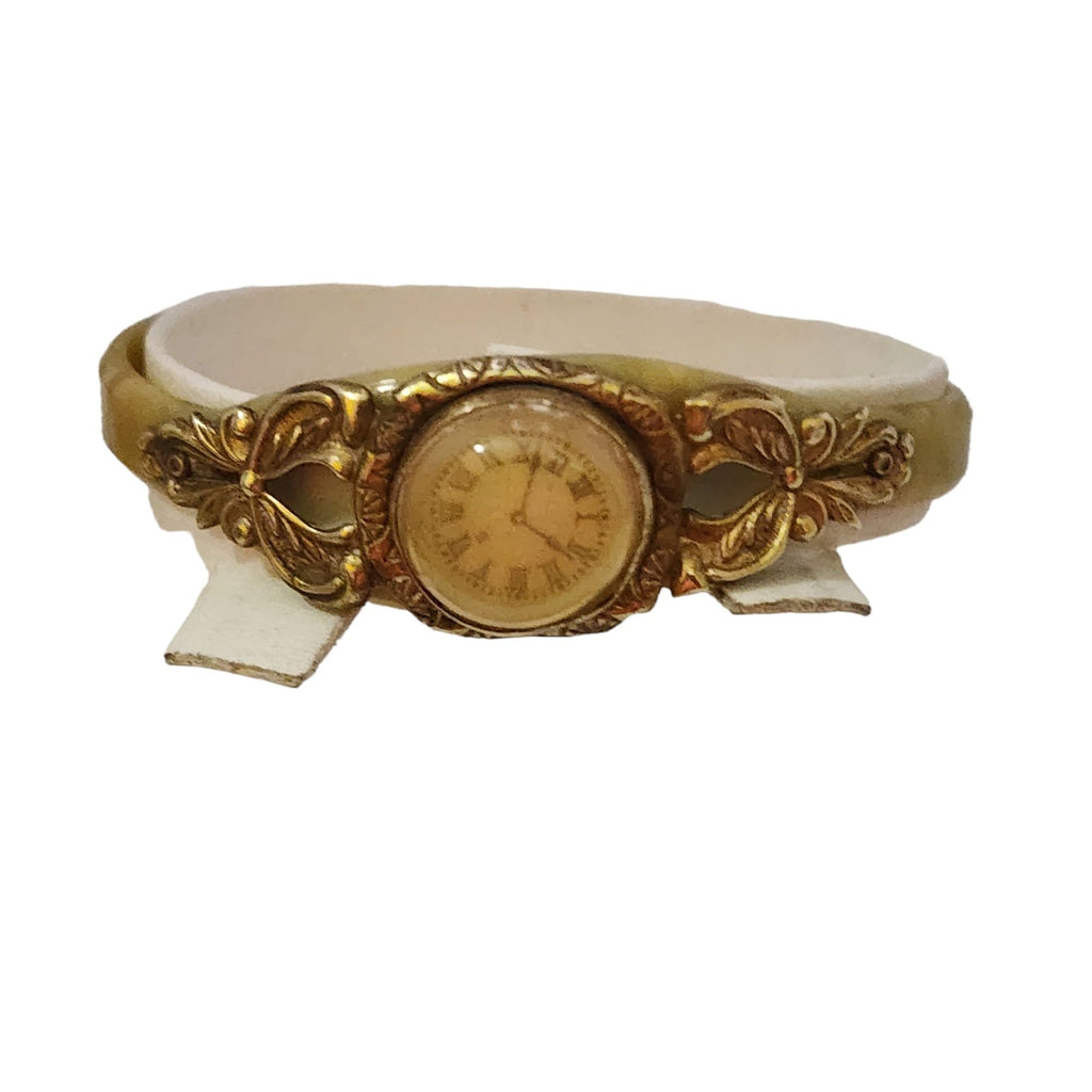 Vintage Celluloid Faux Watch Bracelet (A3696)
