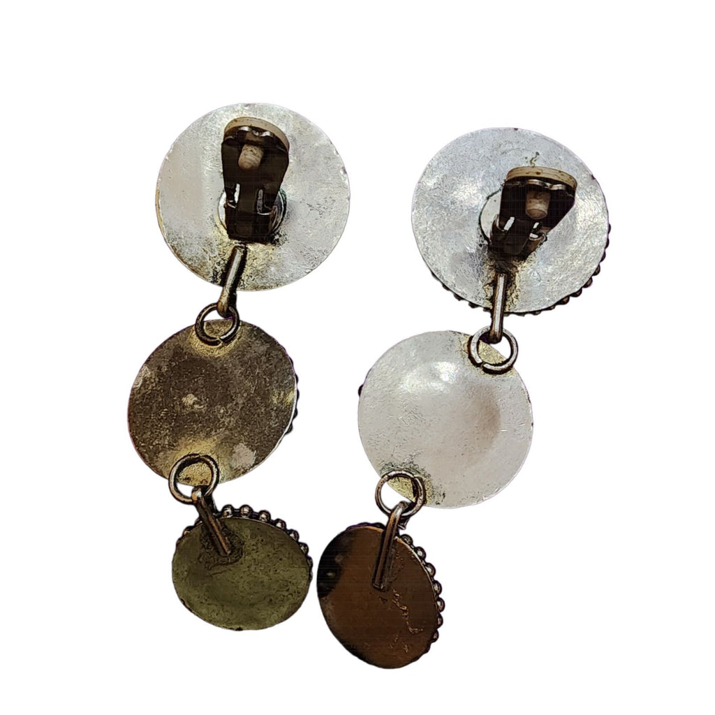 Vintage Two Sisters Glass Earrings on Original Card (A2068)