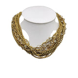 Vintage Faux Crystal & Bead Chain Multi Strand Necklace (A5065)