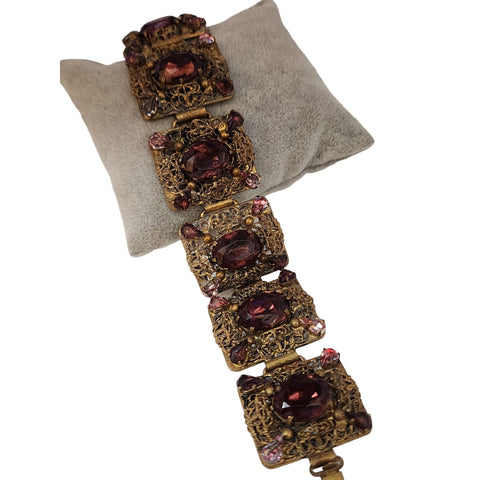 Vintage Rootbeer Resin Buddha Bracelet NOS (A4334)