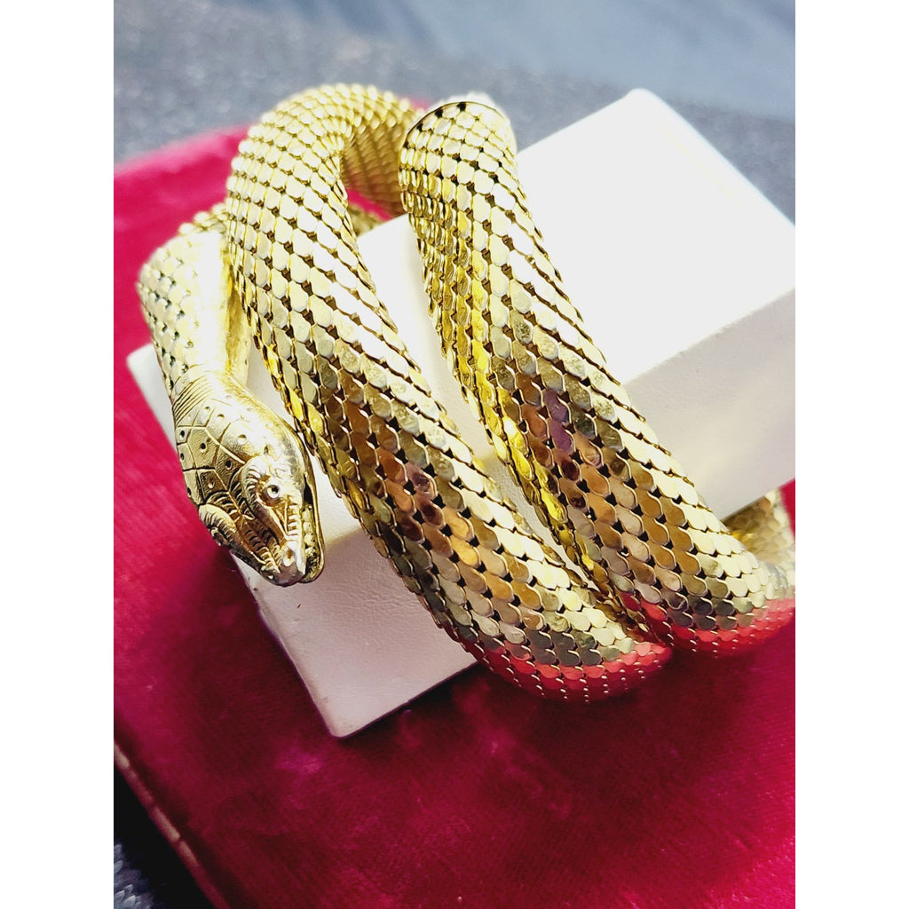 Vintage Signed Whiting & Davis Snake Wrap Bracelet (A2115)