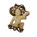 Vintage Asian Figural Brooch Attributed To Hobe (A3683)