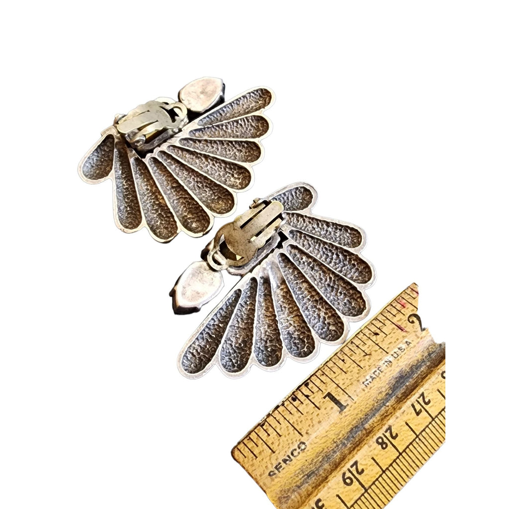 Vintage 80s Metal Clip Earrings (A2082)