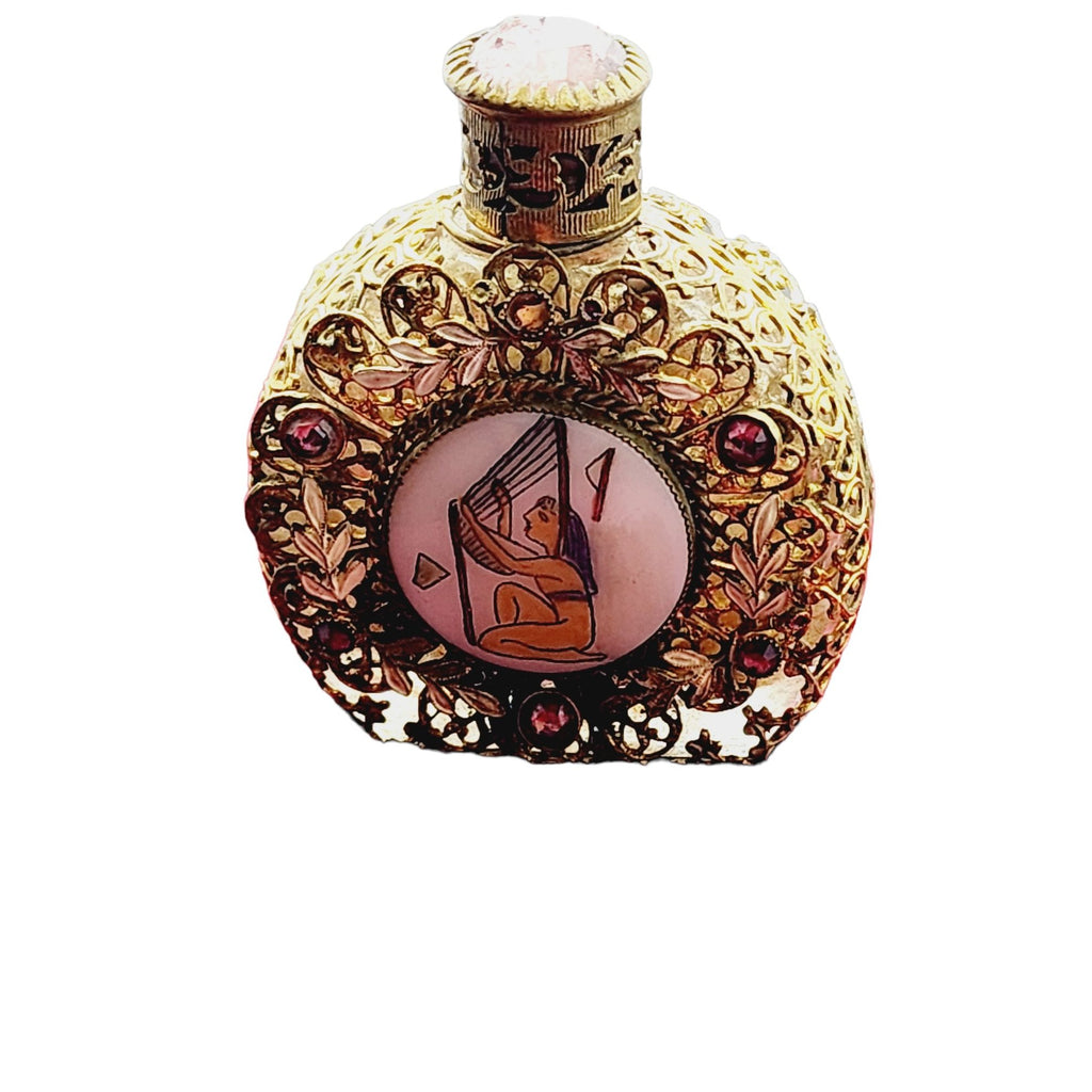 Antique Czech Decorative Enamel Egyptian Perfume Bottle (A2266)