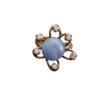 Vintage Pretty Moonglow Glass Adjustable Flower Ring (A3728)