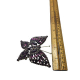 Vintage Huge Rhinestone Purple Butterfly Brooch (A2209)