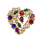 Vintage Acrylic Multicolored Heart Brooch (A1991)